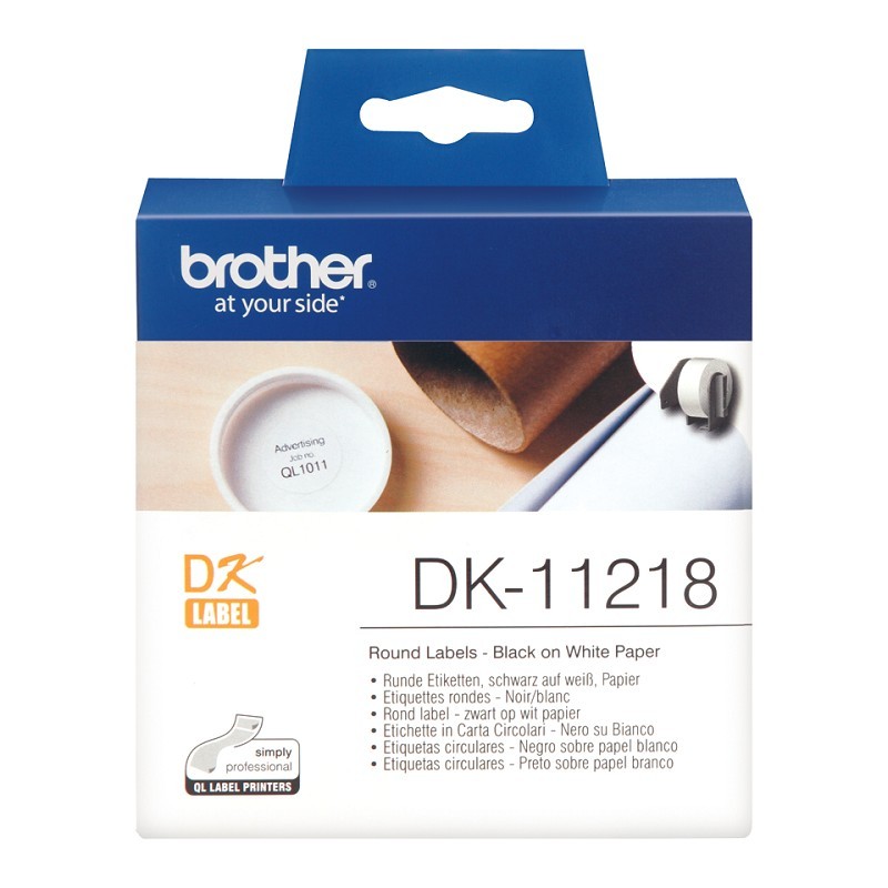 Etiquetas Circulares 24mm 1000un para impressora de etiquetas Brother QL-500/550/560/570/580N/1050/1060N