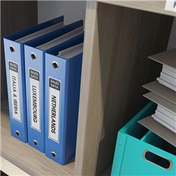 Rolo de papel, contínuo autocolante (branco) 29mmx30,48mts