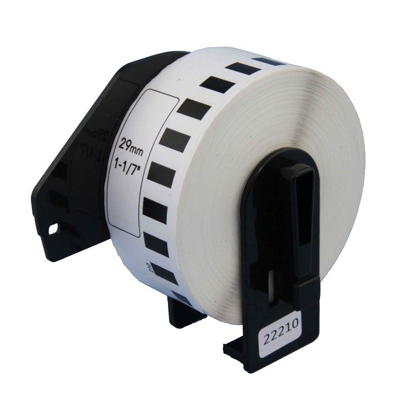 Rolo de papel, contínuo autocolante (branco) 29mmx30,48mts