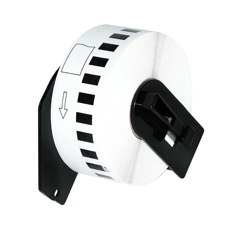 Rolo de papel, contínuo autocolante (branco) 12mmx30,48mts