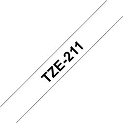 Fita laminada 6mm Preto/Branco