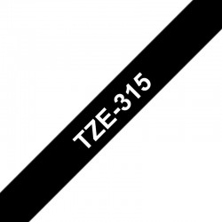 Fita laminada 6mm Branco/Preto