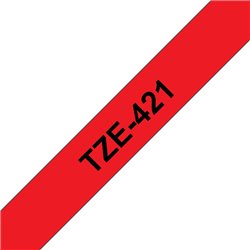 Fita laminada 9mm Preto/Vermelho