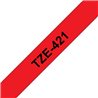 Fita laminada 9mm Preto/Vermelho