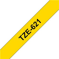 Fita laminada 9mm Preto/Amarelo