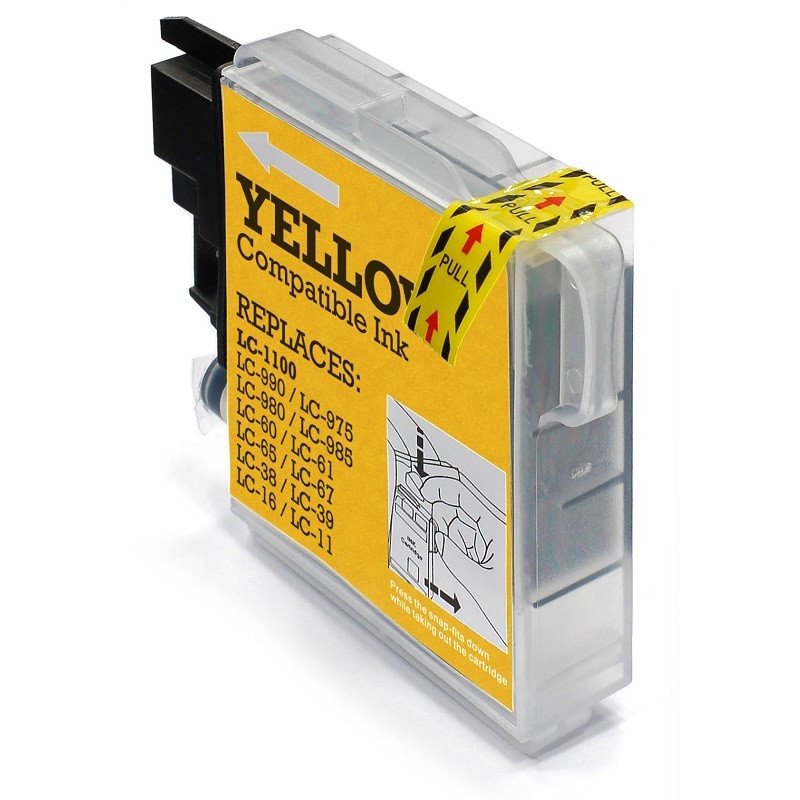 Tinteiro Compatível Brother LC980/LC985/LC1100 Amarelo Tinteiro Compatível Brother LC980/LC985/LC1100 Amarelo