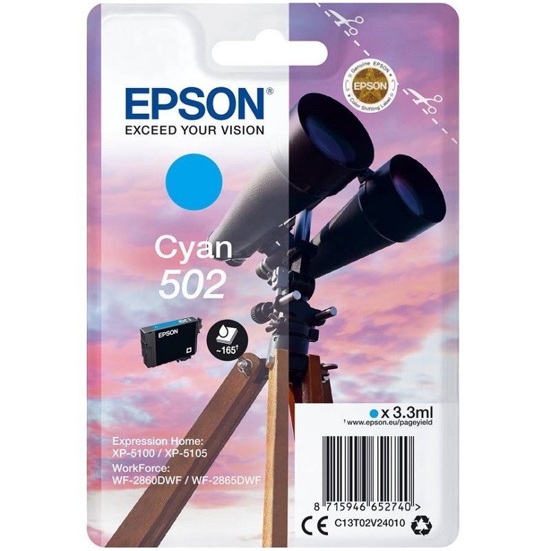 Tinteiro Original Epson 502 Ciano