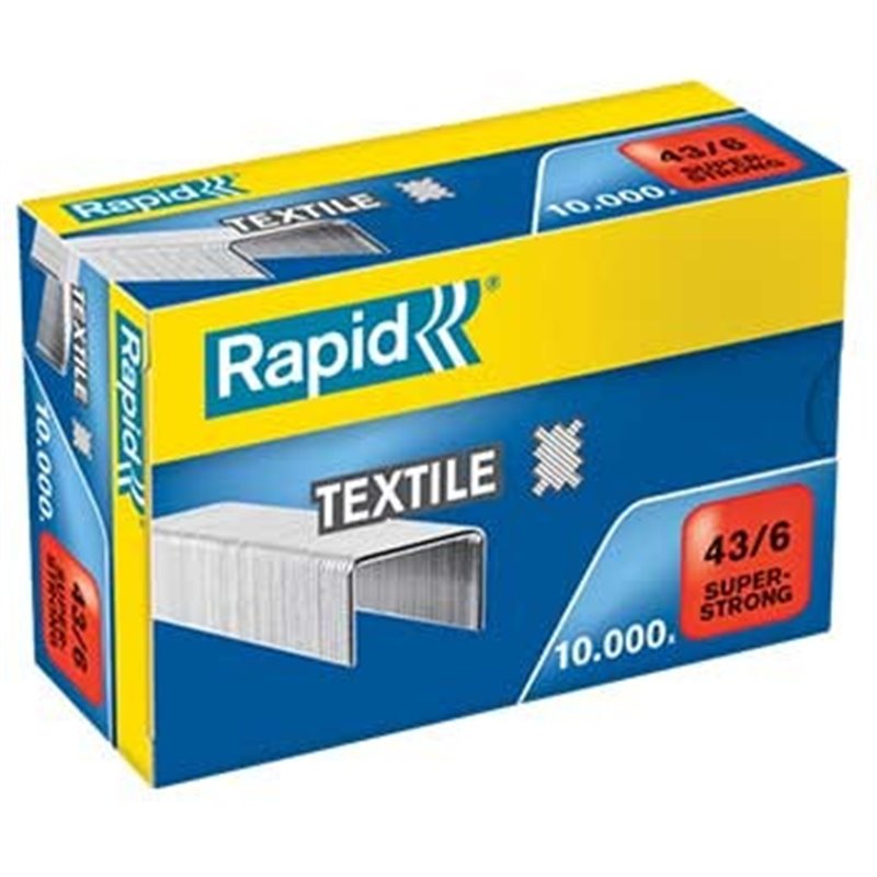 Agrafos 43/6Textil Rapid Cx10000