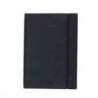 Bloco Notas Quadriculado, Capa Semi Pele Cor Preto, Fecho Elastico, 105x148, 120Folhas
