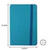 Bloco de Notas Pautado 21,5x14,5cm Semi Pele Azul Turquesa 116 folhas