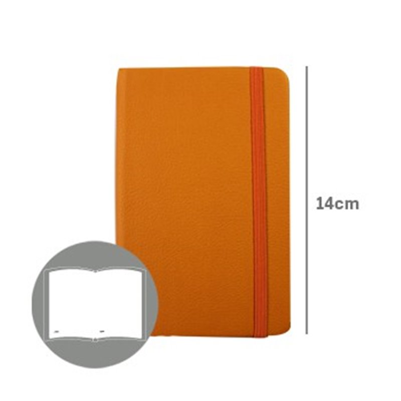 Bloco de Notas Liso 14x9cm Semi Pele Amarelo 116 Folhas