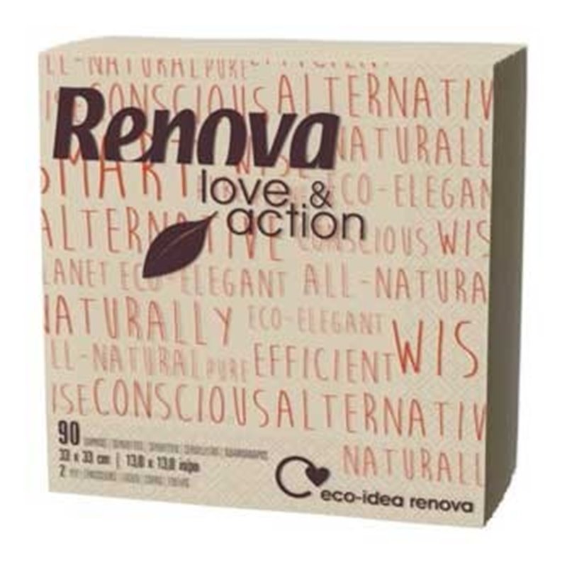 Guardanapos 33x33cm 2fls Renova Love&Action 90un