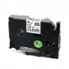 Etiqueta Laminada TZe141 18mm Preto/Transparente