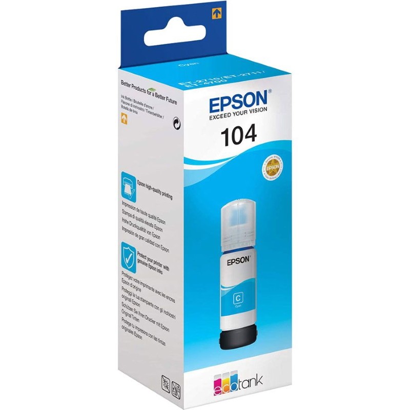 Tinteiro Original Epson EcoTank 104 Ciano
