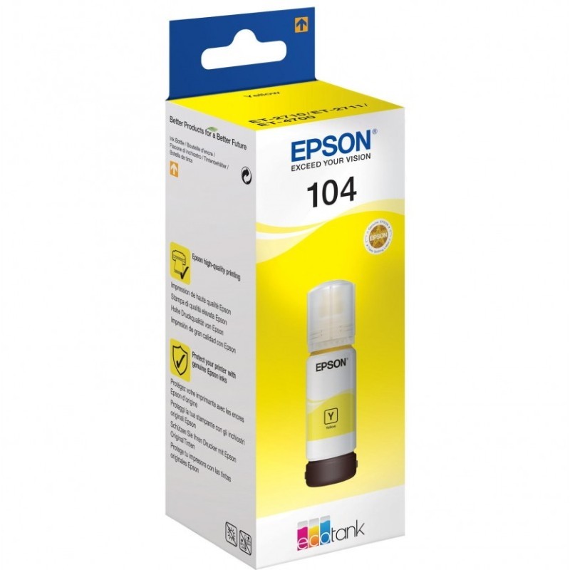 Tinteiro Original Epson EcoTank 104 Amarelo
