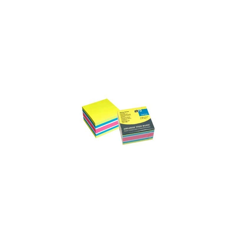 Bloco (Cubo) Adesivo Brilhante 4 Cores 75x75mm 450 Folhas