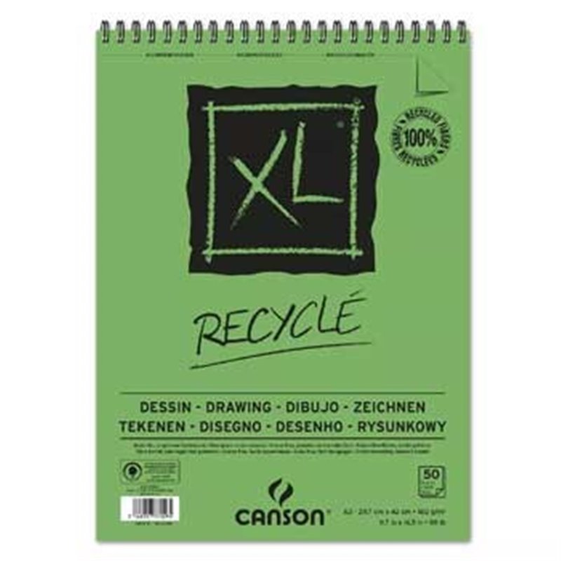 Bloco Espiralado Canson XL Recycle A3 160gr 50 Folhas