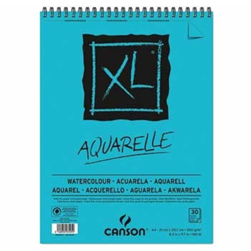 Bloco Espiralado A4 Canson XL Aquarelle 300gr 30 Folhas