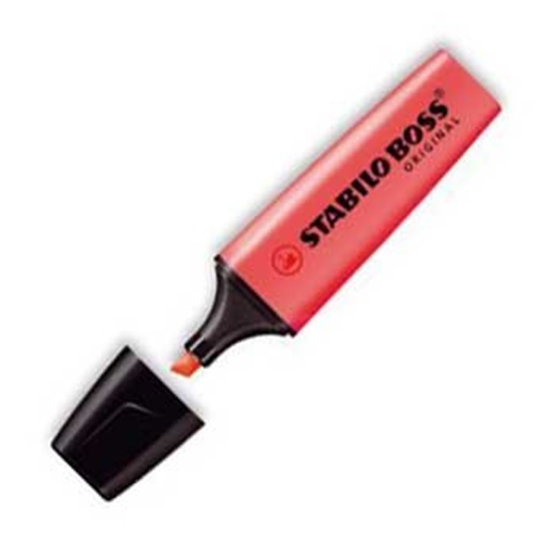 Marcador Fluorescente Stabilo Boss Vermelho 10un