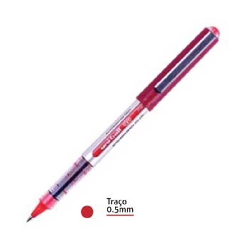 Esferográfica Uniball Roller Eye Micro 0,5mm Vermelho 12un
