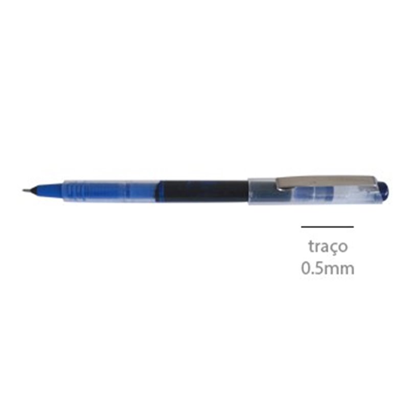 Esferográfica BYRX Roller Ponta Fina 0,5mm Azul 50un