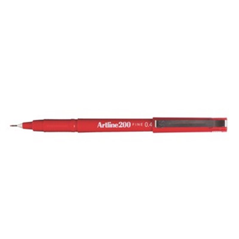 Marcador Fino Artline 200 Vermelho 0,3mm 12un