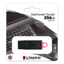 Kingston DataTraveler Exodia Memória USB-A 3.2 256GB Preto/Rosa