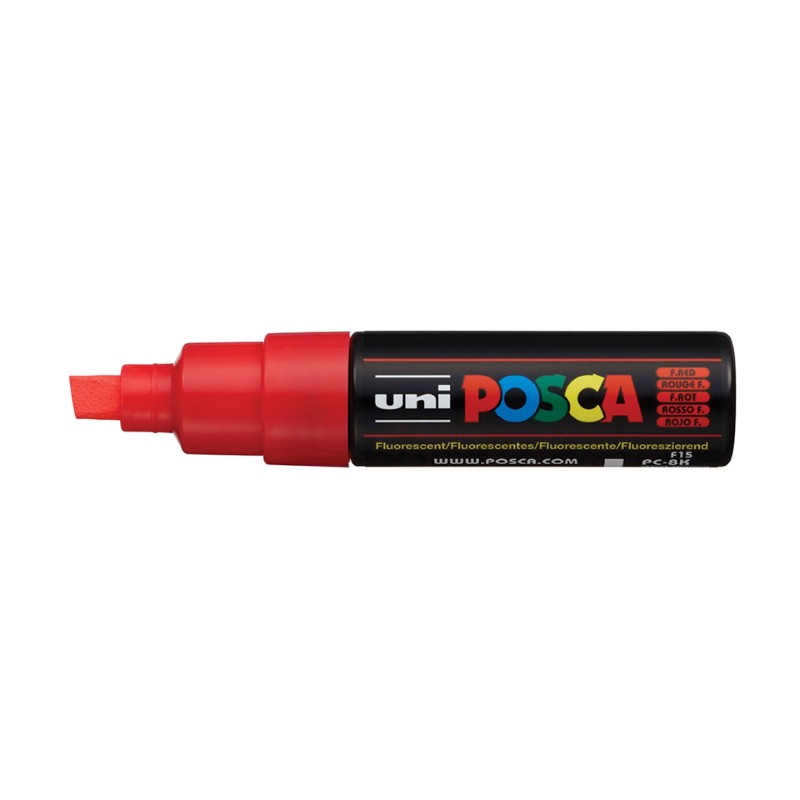 Marcador Uniball Posca PC8K 8,0mm Vermelho Fluorescente