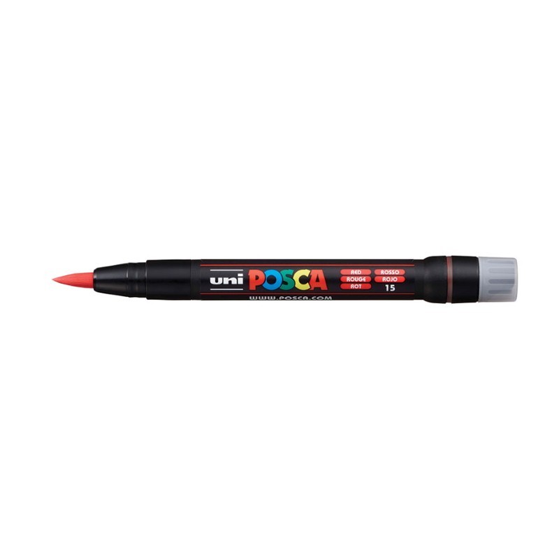Marcador Uniball Posca Pincel PCF350 Vermelho