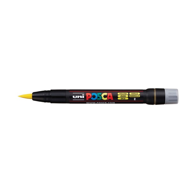 Marcador Uniball Posca Pincel PCF350 Amarelo