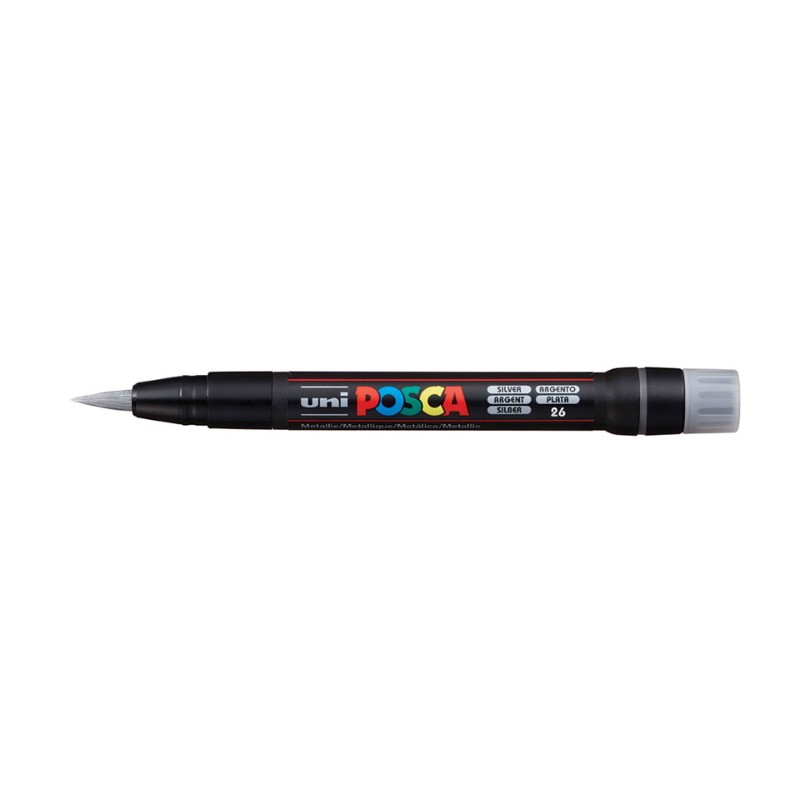 Marcador Uniball Posca Pincel PCF350 Prata