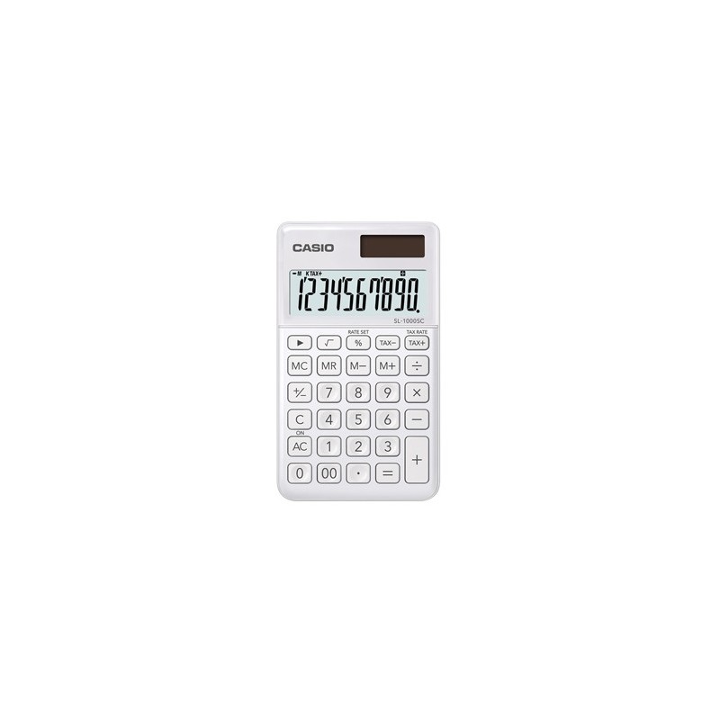 Calculadora de Bolso Casio SL1000SCWE Branco 10 Dígitos