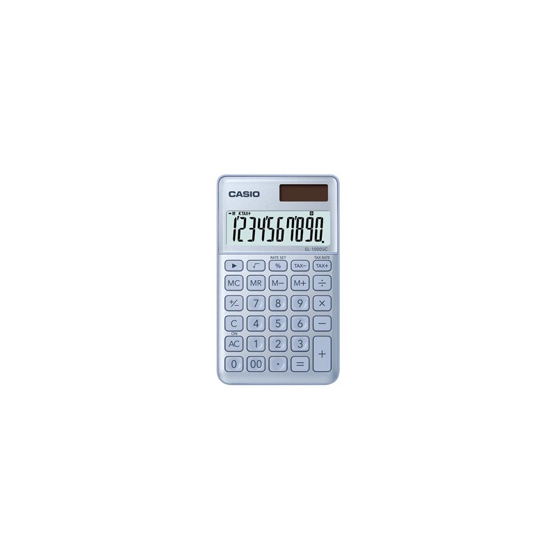 Calculadora de Bolso Casio SL1000SCBU Azul Claro 10 Dígitos