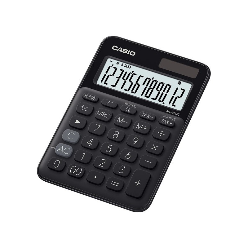 Calculadora de Secretária Casio MS20UCBK Preto 12 Dígitos