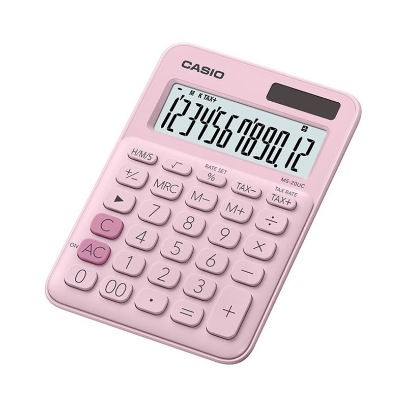 Calculadora de Secretária Casio MS20UCPK Rosa 12 Dígitos
