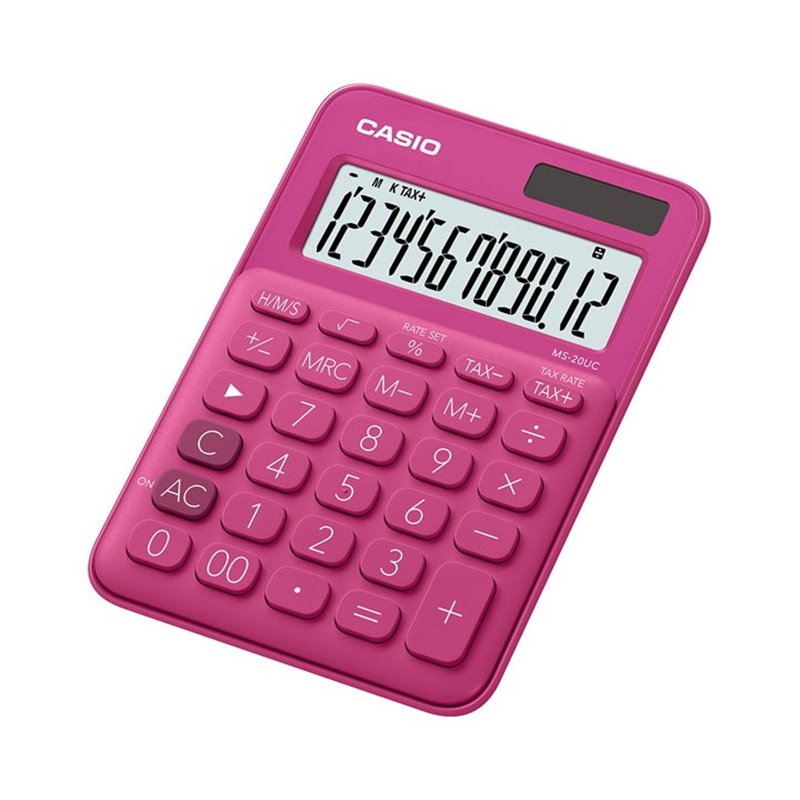 Calculadora de Secretária Casio MS20UCRD Vermelho 12 Dígitos