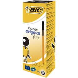 Esferográfica Ball Point Fina BIC Laranja Preto 20un