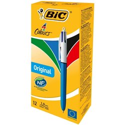 Esferográfica Retrátil Ball Point BIC 4 cores