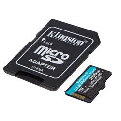 Kingston Cartão Micro SDXC 256GB UHS-I U3 V30 Class10 Canvas Go Plus com Adaptador