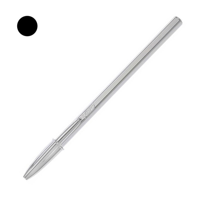 Esferográfica Ball Point BIC Medium Prateada Preto 20un