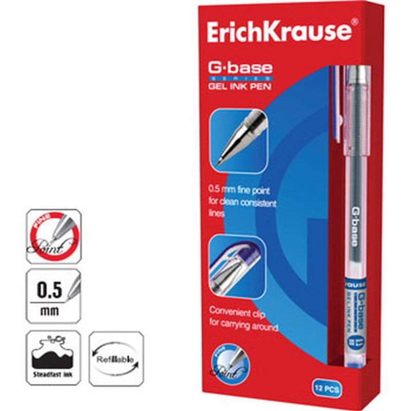 Esferográfica Gel EK GBase Azul 12un