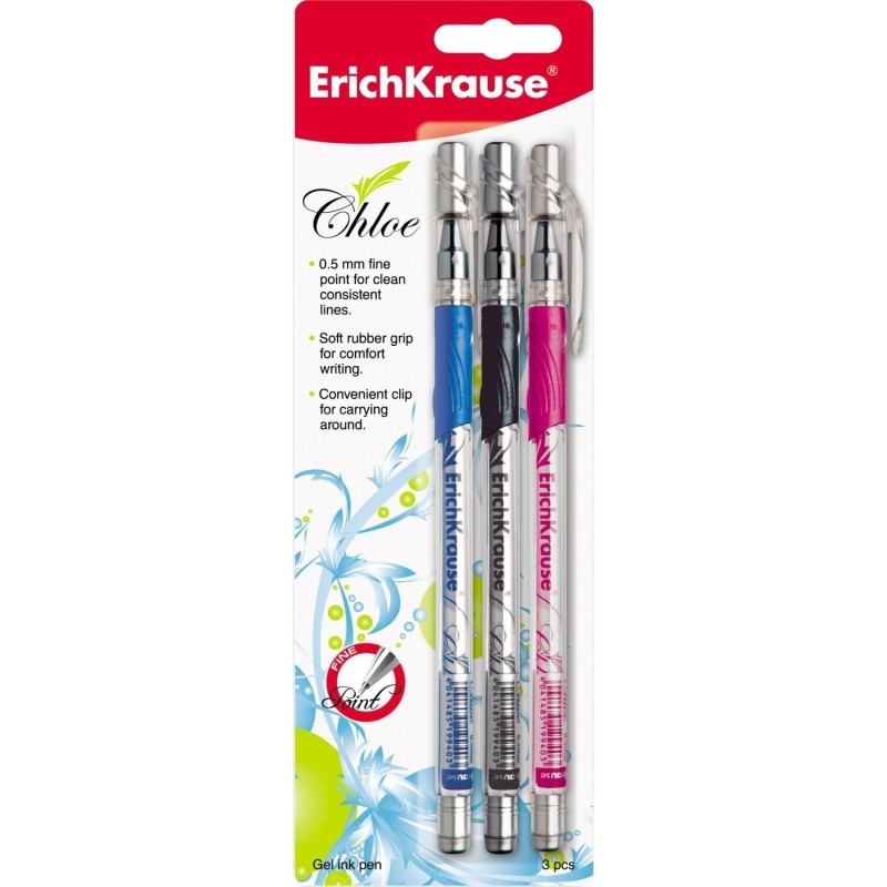Esferográfica EK Chloe 0,5mm Blister 3 Cores