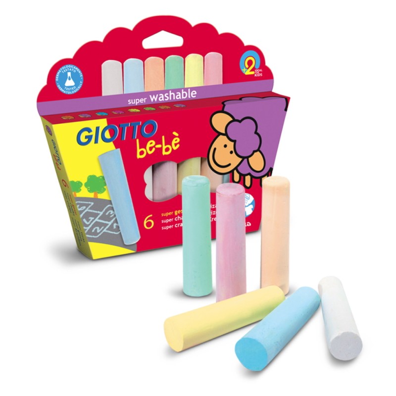 Giz Cores Sortidas Giotto Be-Be 6 Cores