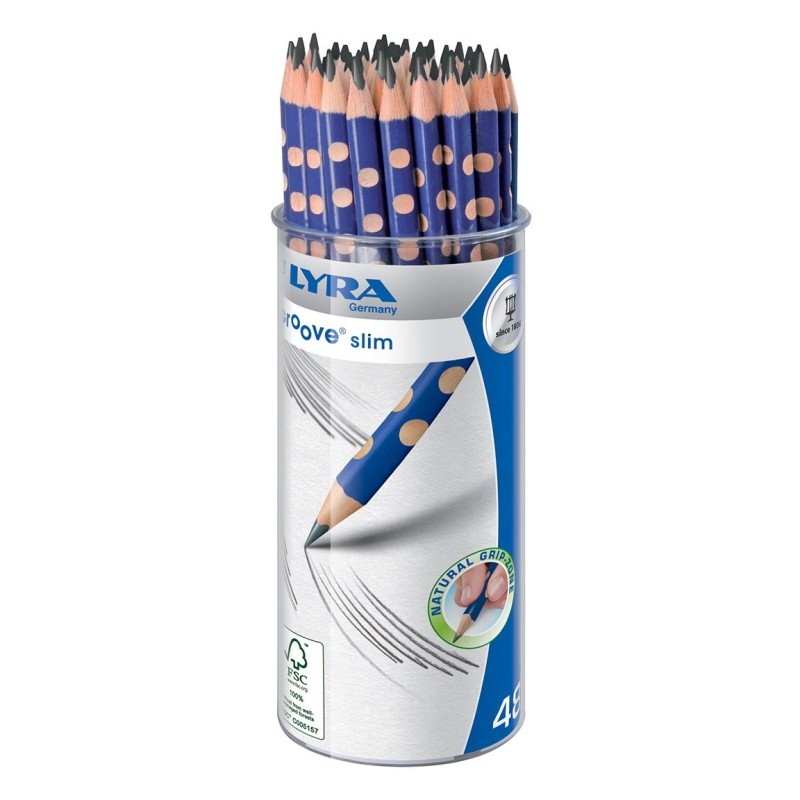Lápis Carvão Nº2 HB Lyra Groove Slim Grafito Copo 48un