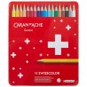 Lápis Cor Caran D'Ache Swisscolor Cx Metal 18 Cores