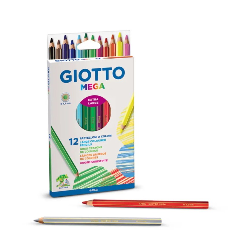 Lápis Cor 18cm Giotto Mega 12un