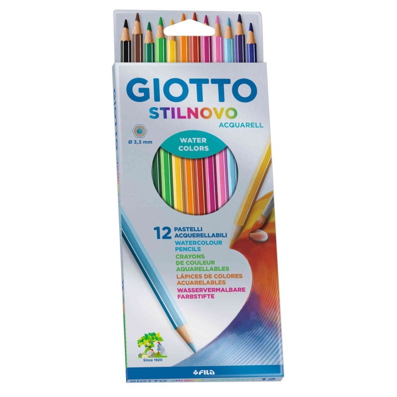 Lápis Cor 18cm Giotto Stilnovo Aguarela 12un