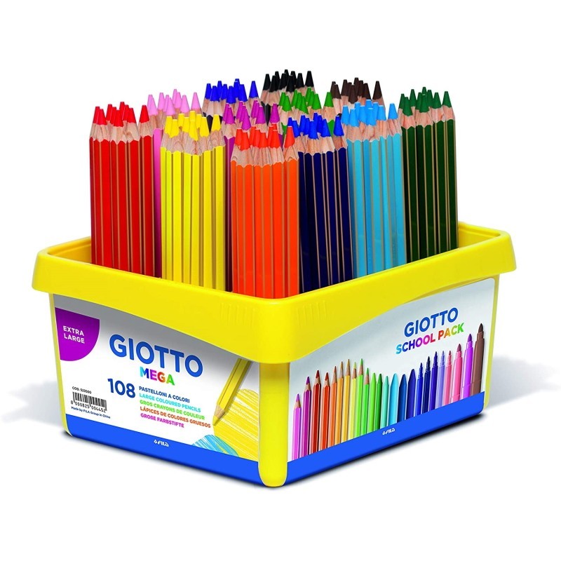 Lápis Cor 18cm Giotto Mega Schoolpack 108un
