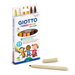 Marcador Feltro Giotto Turbo Maxi Skin Tones 6 cores