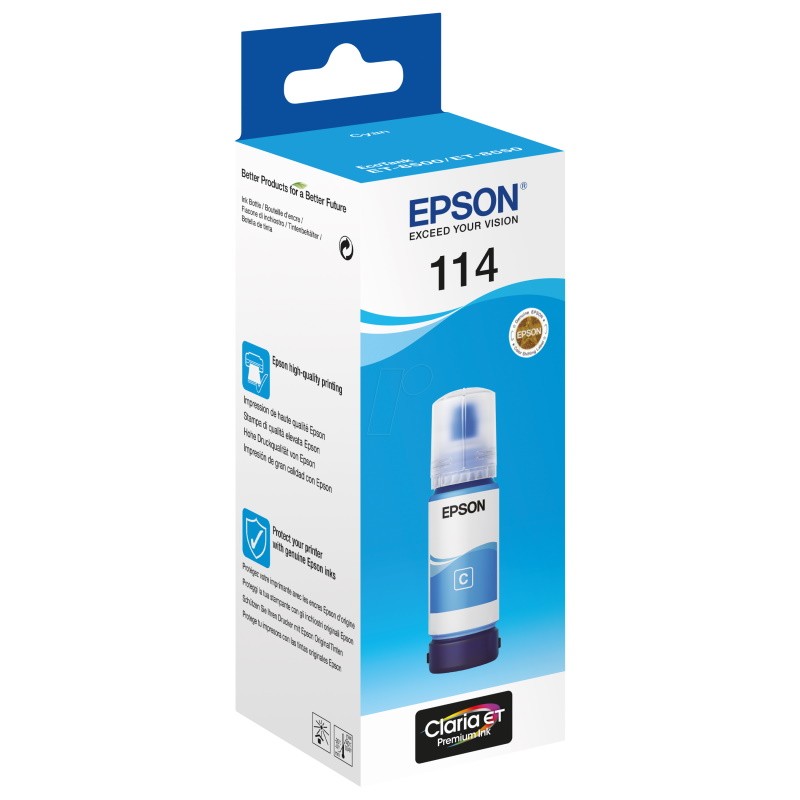 Tinteiro Original Epson EcoTank 114 Ciano